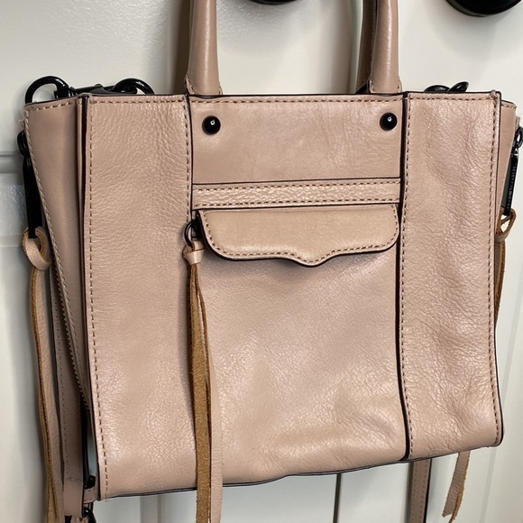 Rebecca minkoff Mab Side Zipper Tote Tassel Pull Pink Adjustable Strap Purse - Picture 9 of 14